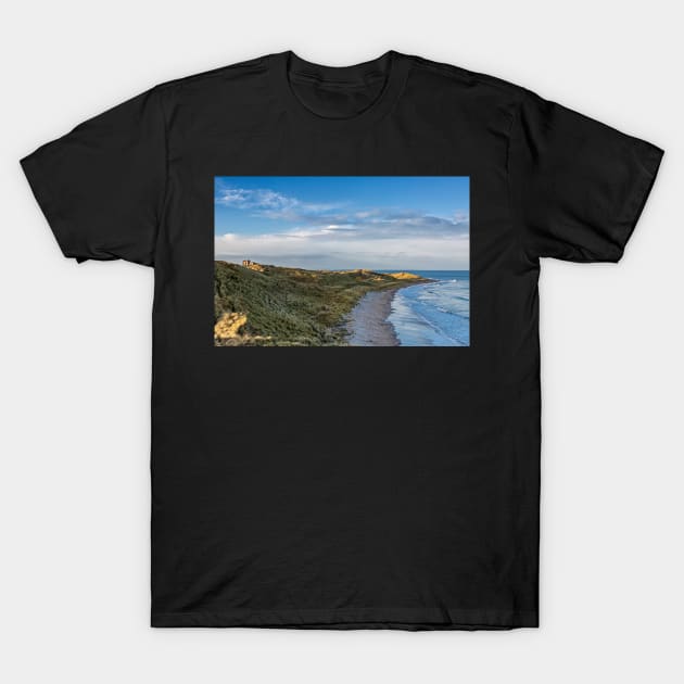 Castle and Coast - Bamburgh T-Shirt by Reg-K-Atkinson